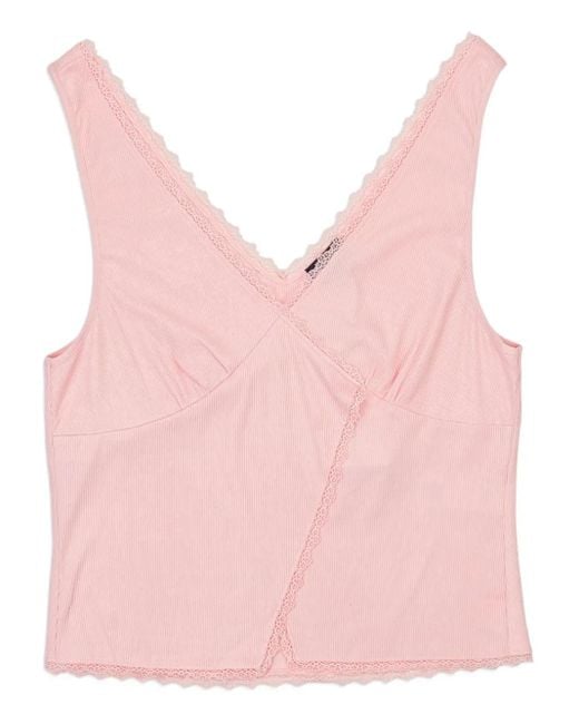 Top de tirantes con cuello en V CALLIPYGIAN de color Pink