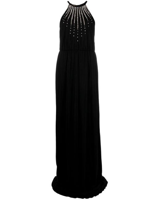 Gucci Black Crystal-embellished Long Dress