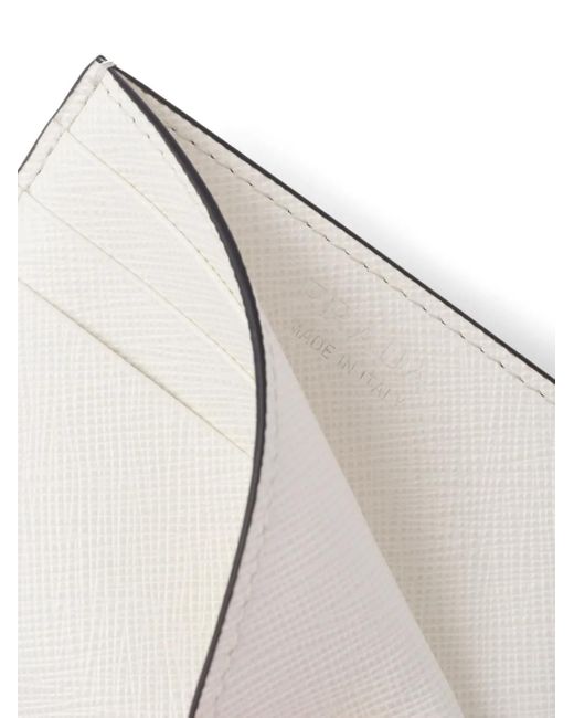 Prada White Saffiano Leather Card Holder for men