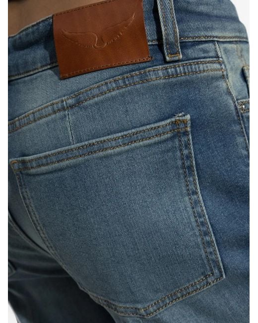 Zadig & Voltaire Blue Eclipse Whiskered-Effect Jeans