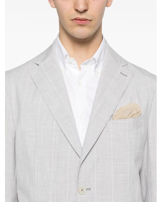 Eleventy White Single-Breasted Blazer for men