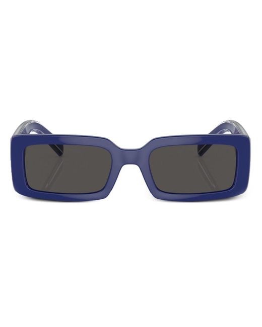 Dolce & Gabbana Blue Logo-print Rectangle-frame Sunglasses
