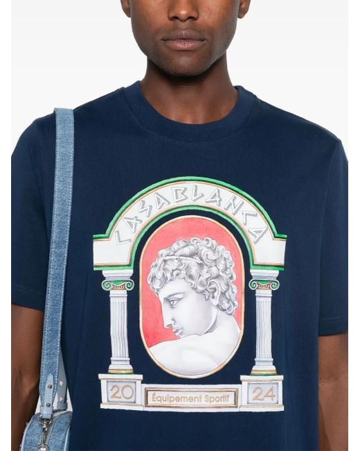 Casablanca T -Shirt mit La Medaille Print in Blue für Herren