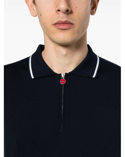 Kiton Black Striped-trim Polo Shirt for men