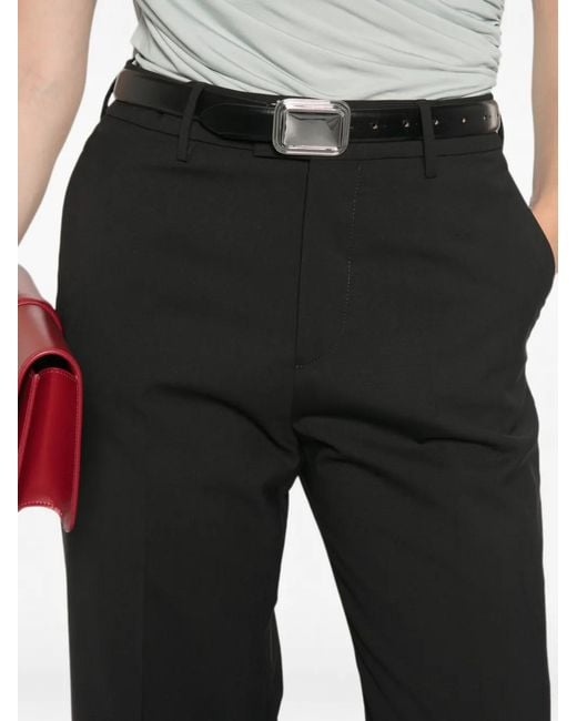 Berwich Black Patrizia Pressed-Crease Straight-Leg Trousers