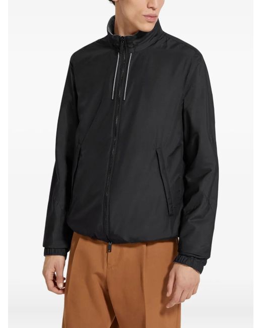 Zegna Gray Reversible Brezza Zip-Fastening Jacket for men