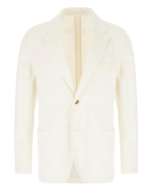 Blazer Monopetto A Coste di Lardini in White da Uomo