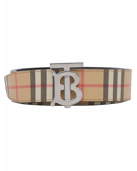 Burberry Natural Vintage Check Monogram-motif Reversible Belt for men