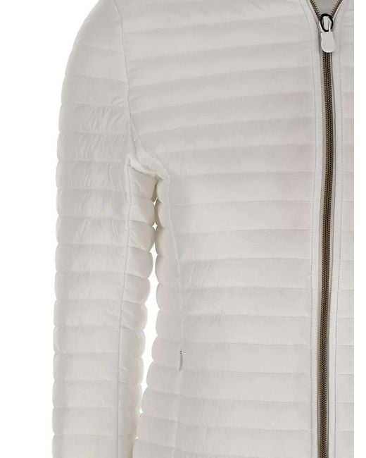 Save The Duck Gray Hooded Quilted Jacket