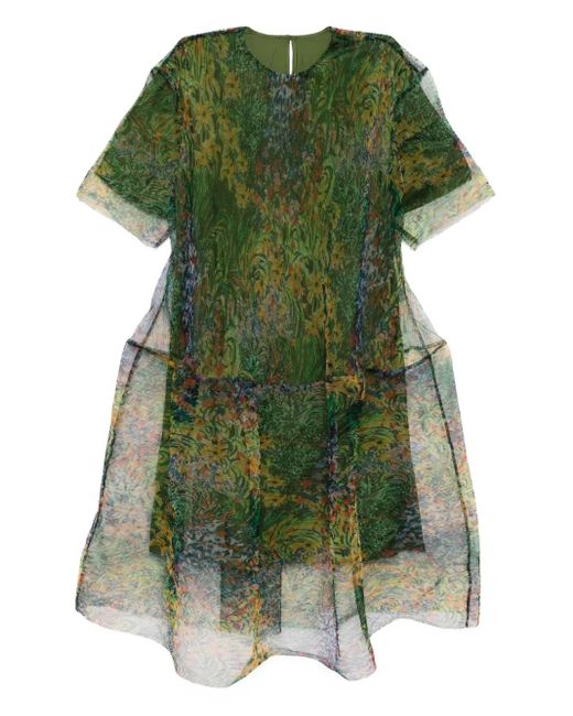 JNBY ショートスリーブ Aラインドレス Green