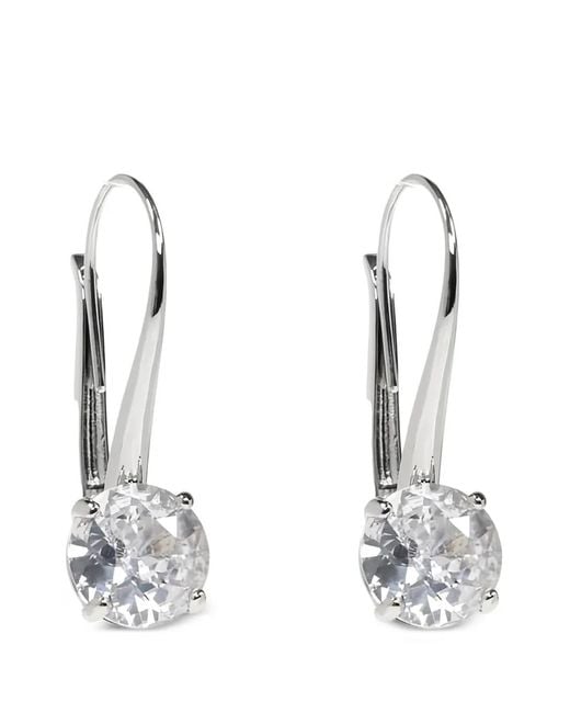 Balenciaga White Crystal-Embellished Earrings