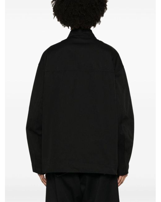 Veste en coton à design asymétrique Lemaire en coloris Black
