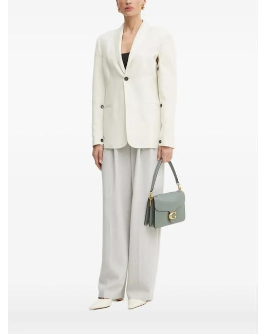 Liviana Conti White Cut-Out Single-Breasted Blazer