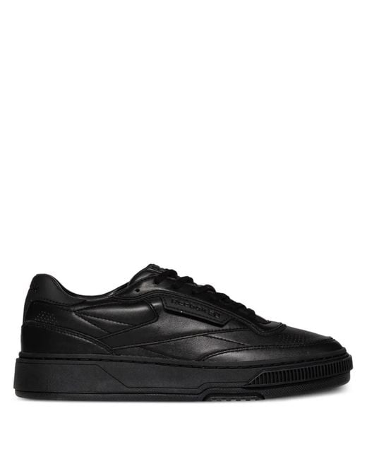Reebok Black Club C Logo-Patch Sneakers