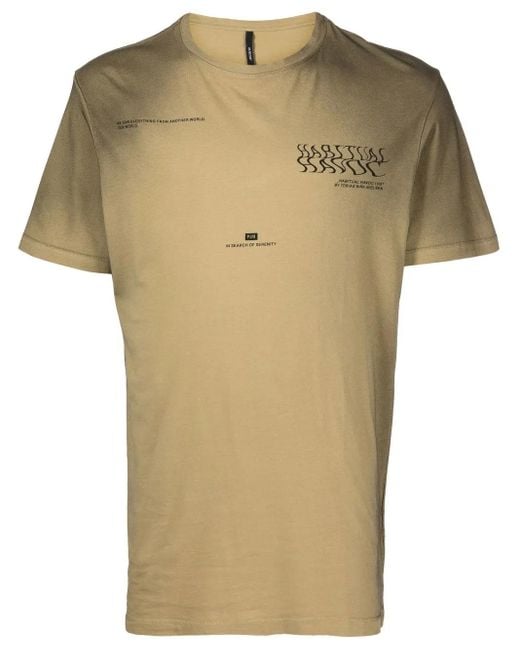 ISO.POETISM Green Slogan-Print Short-Sleeve T-Shirt for men