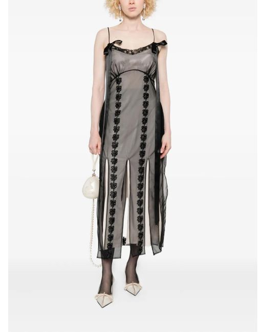 Simone Rocha Gray Multi-Split Maxi Dress