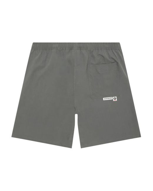 Aape By A Bathing Ape Gray Logo-Patch Shorts for men
