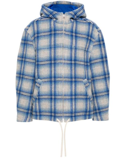 Giacca Kurt A Quadri Con Cappuccio di Isabel Marant in Blue da Uomo