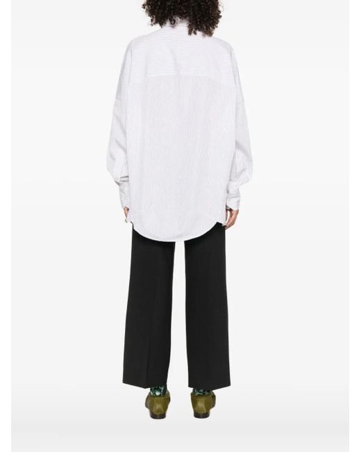 Camicia A Righe di Plan C in White