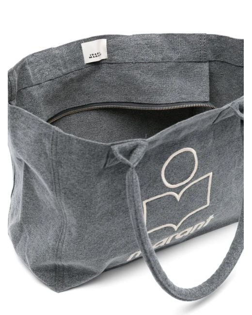 Isabel Marant Black 'Yenki Logo' Detail Canvas Tote Bag