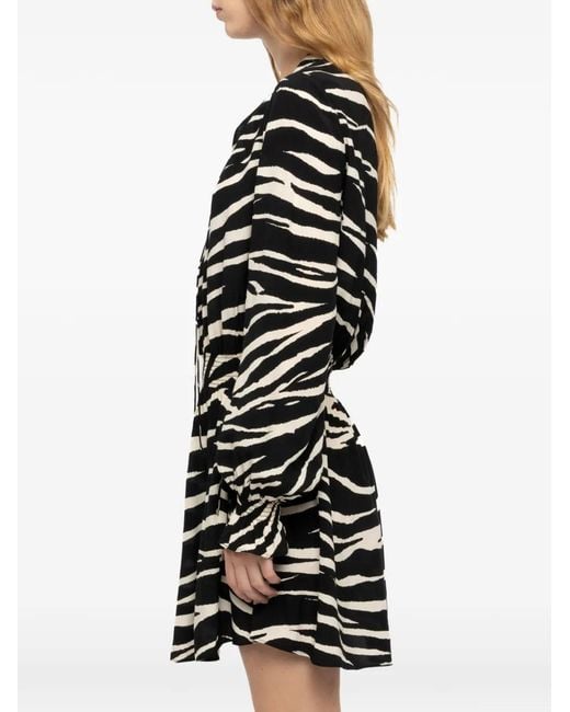 Zadig & Voltaire Black Rayados Dress