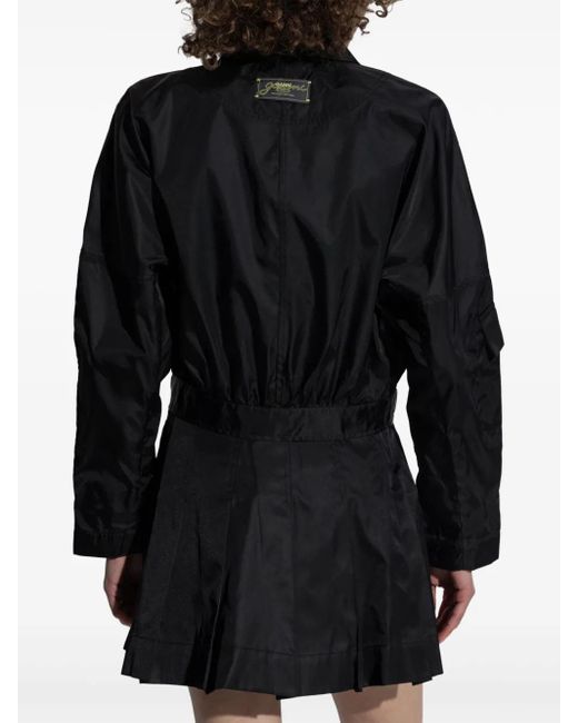 Ganni Black Logo-Appliqué Bomber Jacket