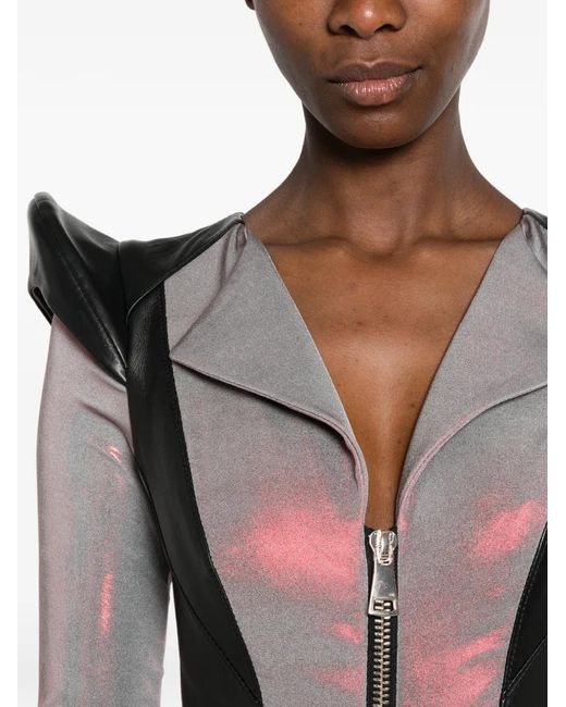MITILIANE COUTURE Pink Leather-Insert Jumpsuit