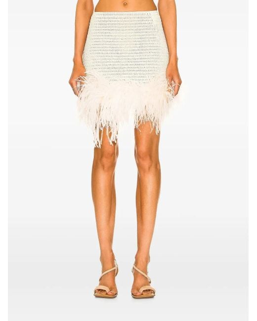Magda Butrym White Feather-Down Mini Skirt