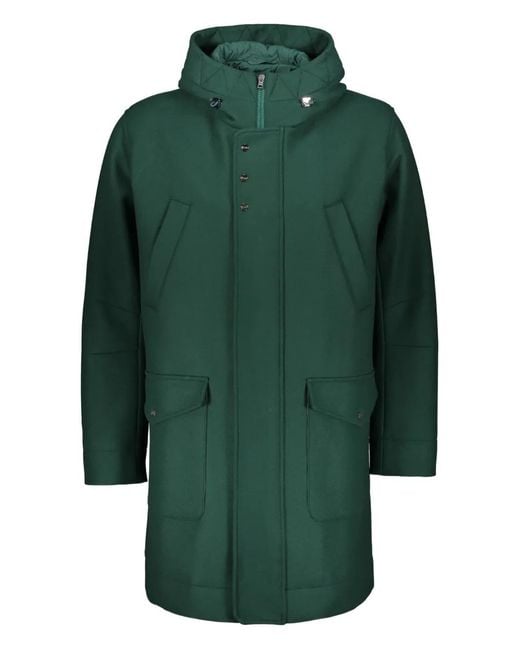 Herno Green Zip Hooded Coat for men