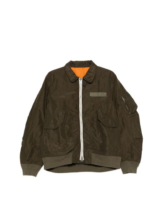 Sacai Green Veste À Empiècements Bicolores for men