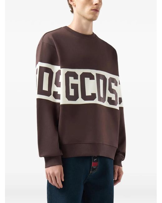 Gcds Brown Logo-Print Sweatshirt for men