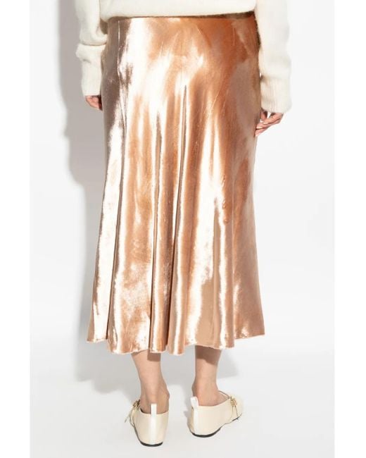 Tory Burch Natural Velvet Midi Skirt
