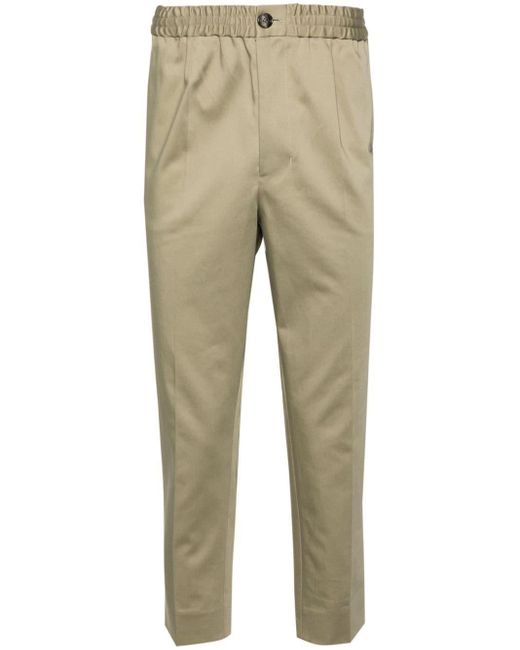 AMI Natural Elasticated-waist Cropped Trousers for men