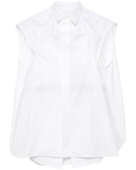 Blusa con diseño a capas Sacai de color White