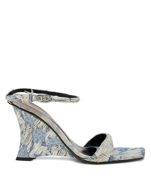 DIESEL Metallic D-Amber-Wedge Sandals