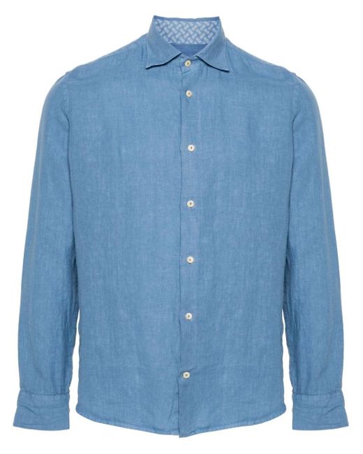 Camicia con colletto classico di Drumohr in Blue da Uomo