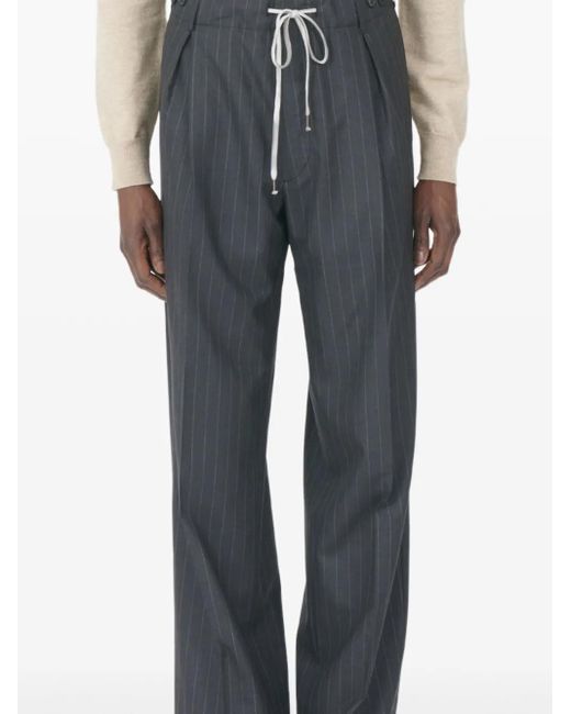 Maison Margiela Gray Pinstripe Pleated Trousers for men