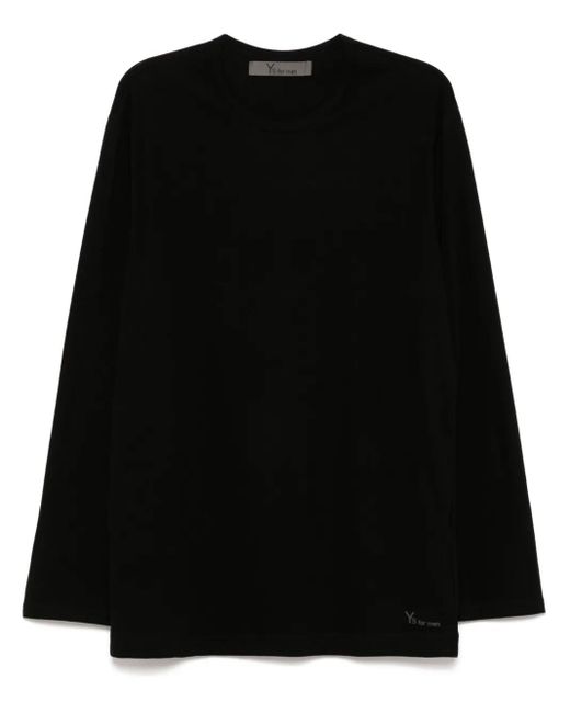 メンズ Y's Yohji Yamamoto ロゴ Tシャツ Black