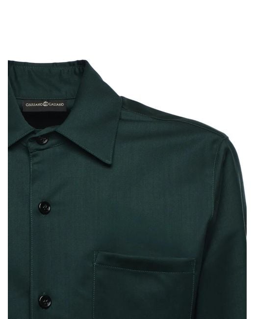 Giuliano Galiano Green Chemise À Poches Multiples for men