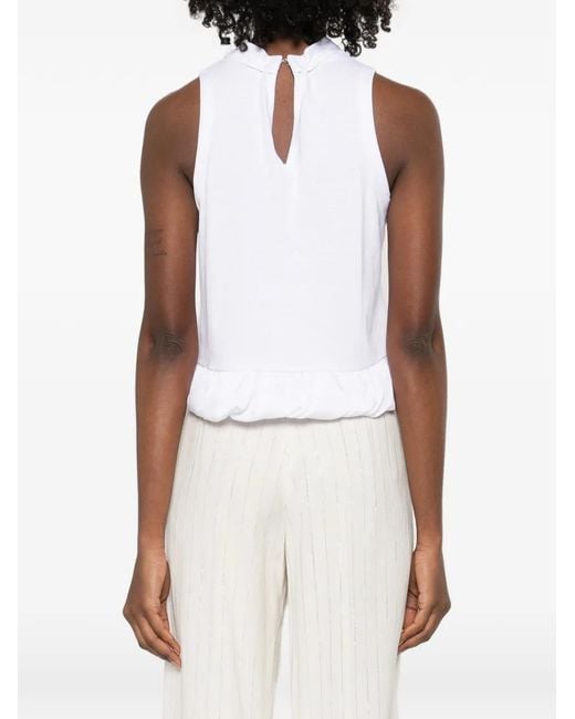 Sandro White Top Mit Rüschen