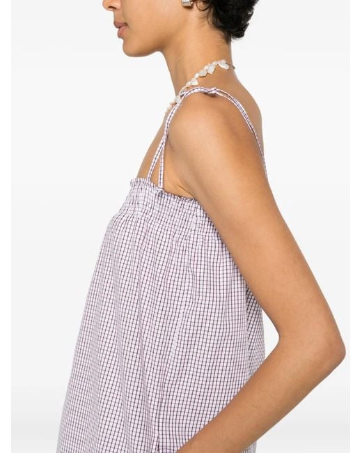 A.P.C. Purple Checked Mini Dress