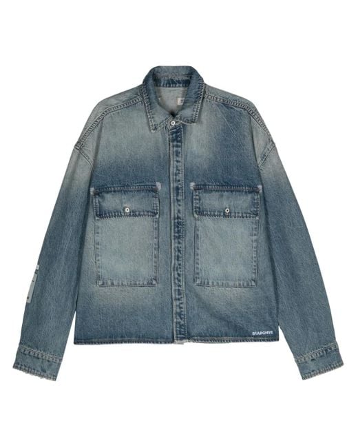 B1ARCHIVE Blue Stone-Washed Denim Shirt for men
