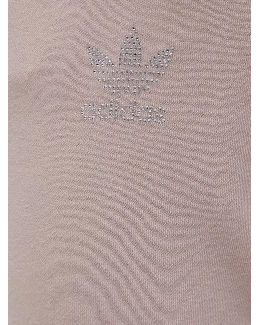 Adidas Natural Rhinestone-Logo Trousers