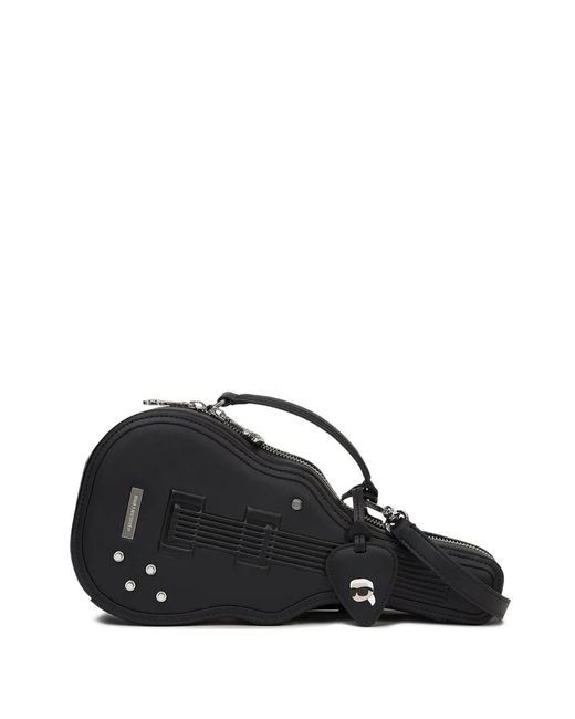 Karl Lagerfeld Black Ikon Guitar Crossbody Bag
