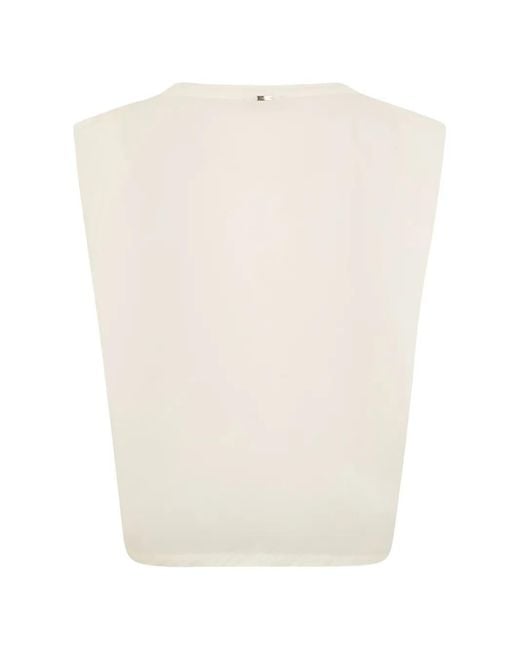 Herno White Round-Neck Panelled Top