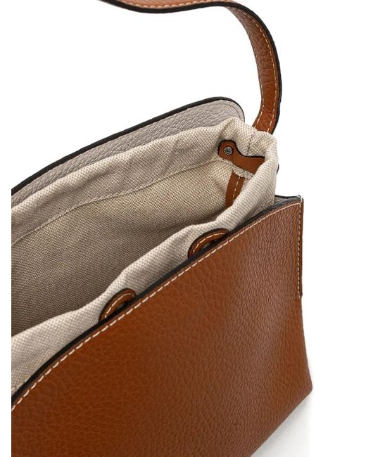 Gianni Chiarini Brown Curved-Top Satchel Bag