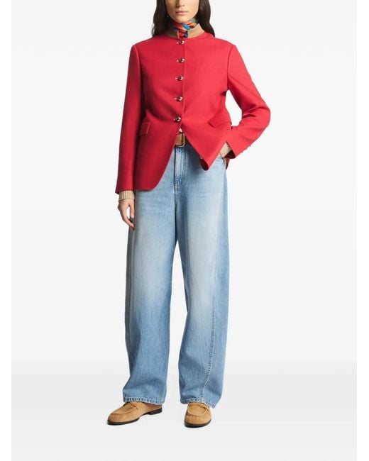 Fay Red Button-Up Jacket