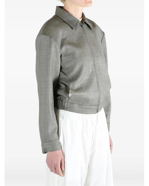 Amomento Gray Jacke Mit Reißverschluss