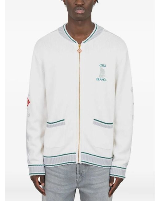 Casablanca Vest Met Rits En Logo-Jacquard in het White voor heren