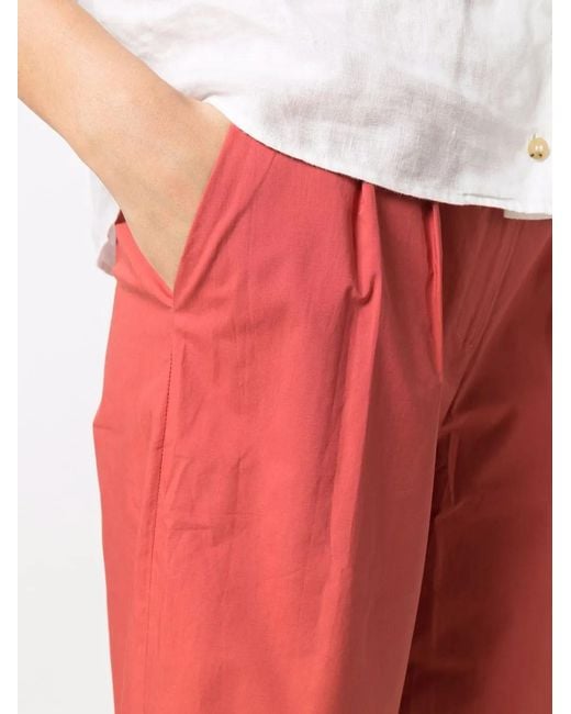 Woolrich Red Cropped-Leg Cotton Trousers